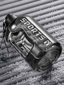 Yuke 黑色 -1.7升大容量吸管大肚量杯運動水壺，桶形水桶，學生便攜式塑料太空杯 - 黑色 - 查看 1