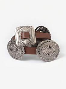 1pc Women's European And American Bohemian Vintage Belt, Decorative Waistband For Dresses, Fashionable And Slimming Hip Waist Belt Halloween Summer, School Fall, Autumn, Halloween