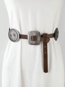 1pc Women's European And American Bohemian Vintage Belt, Decorative Waistband For Dresses, Fashionable And Slimming Hip Waist Belt Halloween Summer, School Fall, Autumn, Halloween