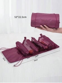 Wine Red 4-In-1 Detachable Foldable Travel Toiletry & Cosmetic Storage Bag - Burgundy - View 3