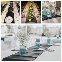 12pcs/1pc Smooth And Elegant Satin Tablecloth, Suitable For Parties, Birthdays, Weddings, Hospitality, Home, Kitchen, Chair Sash Decoration