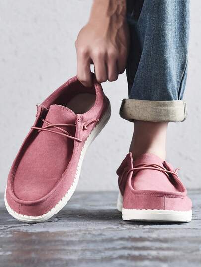 Men's Slip-On Breathable Casual Shoes, Spring/Summer, Low-Cut Canvas Shoes With Lightweight And Soft Sole, Couples' Work Shoes