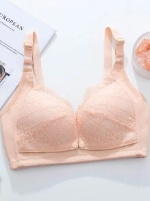 1 pieza Elegante Sujetador de lactancia con encaje para maternidad - Extensible, cómodo y fácil de amamantar, con diseño chic push-up