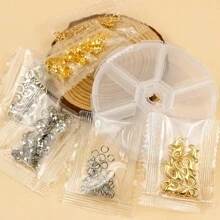 241 piezas/set kit de fabricación de joyas, juego de cierres de langosta, anillos abiertos, terminales, cuentas, caja de set para hacer manualmente pulseras, collares y accesorios