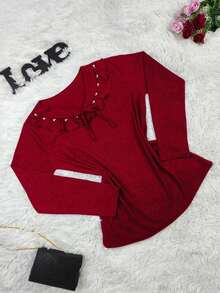 Plus Size Women Tops - Đỏ - Xem 3