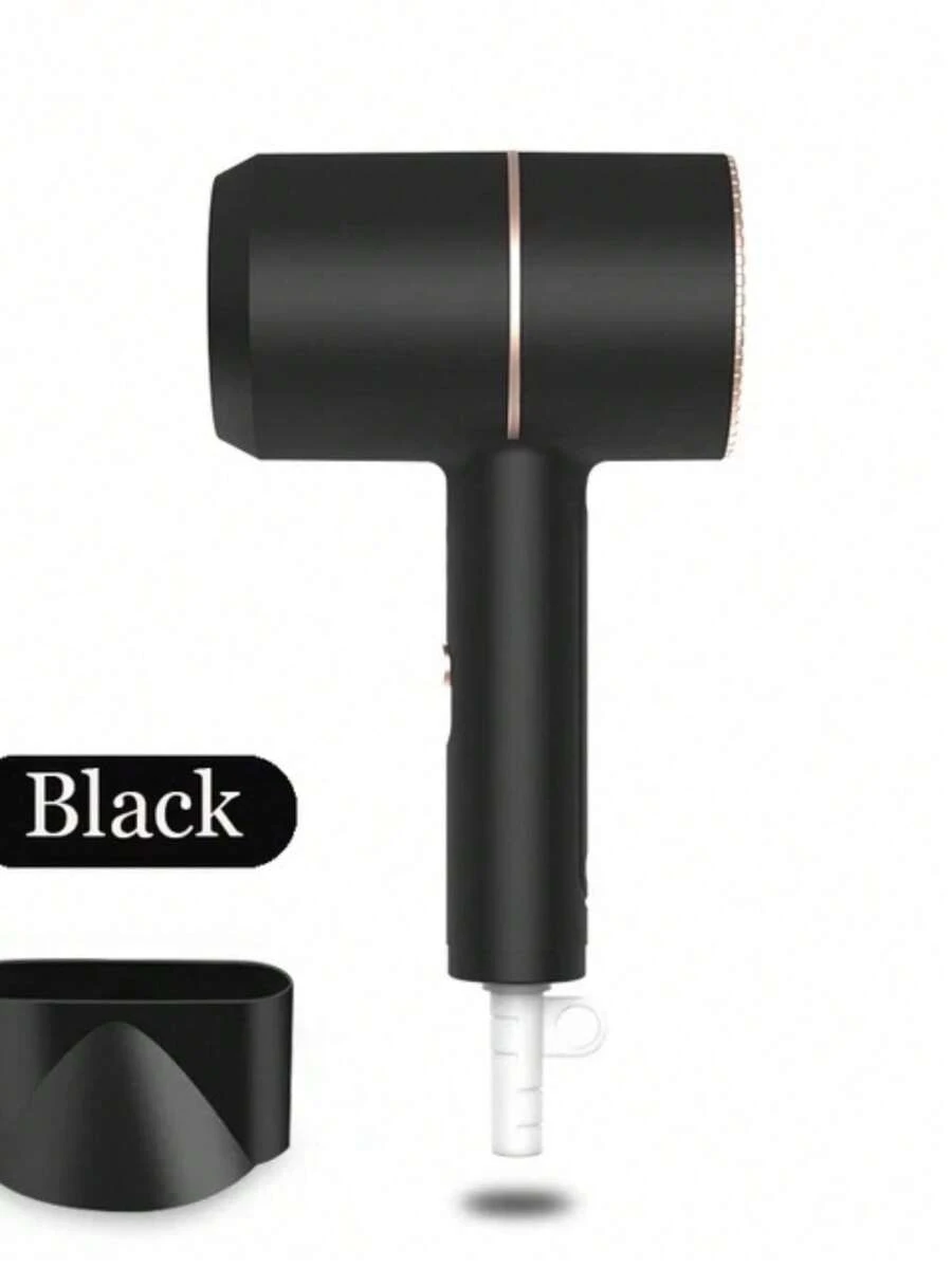 Secador de Pelo de Viaje, Pequeño Secador de Pelo Silencioso, Secador de Pelo de Viaje Viento frío y Caliente, Cuidado del Cabello a Temperatura Constante, para un Brillo sin Encrespamiento, Secado, Secador de Pelo. barberia - Negro - Ver 1
