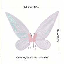 1pc Colorful Angel Fairy Wings Decoration Props Halloween Lady Party Photo Supplies New Year Party Decoration Props,Christmas