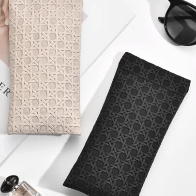 极简主义 PVC 太阳镜收纳盒，适用于处方眼镜、太阳镜、数据线，具有自动闭合功能，便携式化妆包眼镜盒支架收纳盒眼镜盒保护盒眼镜袋太阳镜袋适用于旅行度假巡航夏季假期旅行包旅行用品大学宿舍家庭学校旅行套装必需品