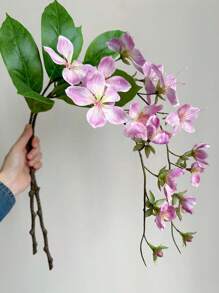 2 件仿真茉莉花吊花装饰阳台艺术人造丝绸花像真花一样悬挂装饰适用于婚礼装饰家居阳台、情人节、礼物 - 彩色 - 查看 7