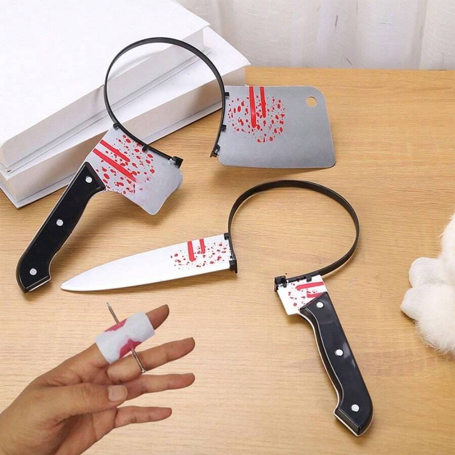 1入組塑料髮型造型工具套裝，包括剪刀、斧頭、開瓶器、扳手、鋸子、錘子和針 - 彩色 - 查看 1