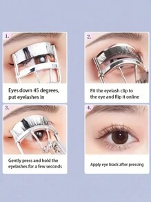 1 Máy uốn mi chuyên nghiệp bằng thép không gỉ dành cho nghệ sĩ trang điểm, Dễ sử dụng, Hiệu quả lâu dài, Mở rộng, Trang điểm, Giá rẻ, Trang trí phòng, Bàn trang điểm, Du lịch, Phòng ngủ, Phụ kiện trang điểm, Máy uốn mi - Bạc - Xem 4