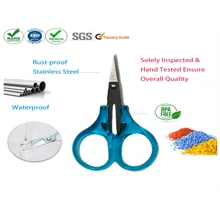 1 pièce paire de Petites ciseaux d'artisanat, petits ciseaux de voyage avec couvercle, ciseaux tranchants polyvalents, ensemble de ciseaux de couture mini à pointe droite, coupe de papier de précision en détail, violet/bleu