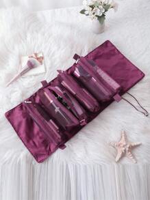 Wine Red 4-In-1 Detachable Foldable Travel Toiletry & Cosmetic Storage Bag - Burgundy - View 2