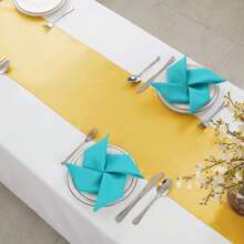 12pcs/1pc Smooth And Elegant Satin Tablecloth, Suitable For Parties, Birthdays, Weddings, Hospitality, Home, Kitchen, Chair Sash Decoration