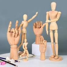 1 pezzo Manichino di legno, manichino articolato in legno con giunture mobili, modello di personaggio, per pittura su manichino, per decorazione da scrivania, decorazione domestica, produzione artistica, Festa della Mamma, regalo per mamma, Ritorno a scuola, Forniture scolastiche