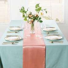 12pcs/1pc Smooth And Elegant Satin Tablecloth, Suitable For Parties, Birthdays, Weddings, Hospitality, Home, Kitchen, Chair Sash Decoration