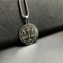 1入正品不鏽鋼薩洛門封印星座吊墜項鍊，男性時尚日常飾品