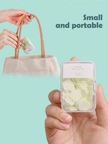 100 片/200 片草本香皂片，花瓣形洗手皂纸，便携式抗菌消毒皂纸，户外便携式香皂片，男女通用，儿童专用，纪念品和圣诞礼物