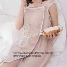 1pc Wearable Bath Towel, Bowknot Coral Velvet Bath Skirt For Adults, Water Absorption, Quick Drying, Bath Towel, No Hair Loss, Bath Supplies