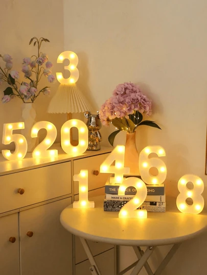 1 buc. Lumini LED cu litere alfabetice Decor lampă cu numere luminoase, lumină de noapte cu baterie, T pentru acasă, nuntă, ziua de naștere, decorațiuni pentru petrecerea de Crăciun, litere, numere, lumină, decor pentru casă Cele mai bune cadouri