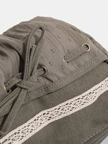 Fashionable Bowknot Shoulder Bag For Women, Large Capacity Canvas Bag With Ballet Style - Grey - View 9