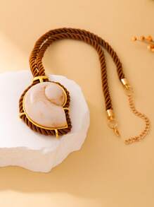 1 件金属和树脂材质大贝壳吊坠，色彩缤纷的设计，适合海滩派对、海滩度假和日常佩戴 - 彩色貝殼吊墜項鍊 - 查看 19