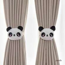 1pc Valentine's Day Adorable Cartoon Window Curtain Tie Back Tassels,3D Stuffed Doll Sheer Drape Holder, Bedroom Simple Binding Rope, Panda/Sunflower/Smiling Face/Cloud Shape Curtain Tie Backs