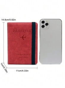 CHARM INFINITE Portapasaporte ligero, impermeable y con bloqueo RFID, cartera de viaje multifuncional - Rojo - Ver 8