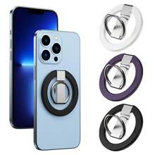 1pc Finger Ring Phone Holder Compatible With Magsafe Magnetic Attraction Sticker, Universal Magnetic Circle Phone Case, Portable Folding Stand, Multi-Functional Desktop Support Compatible With IPhone, Android Phone, Gift For Birthday, Family, Friends Finger Ring Holder, Phone Grip, Phone Accessories - Multicolor - View 12