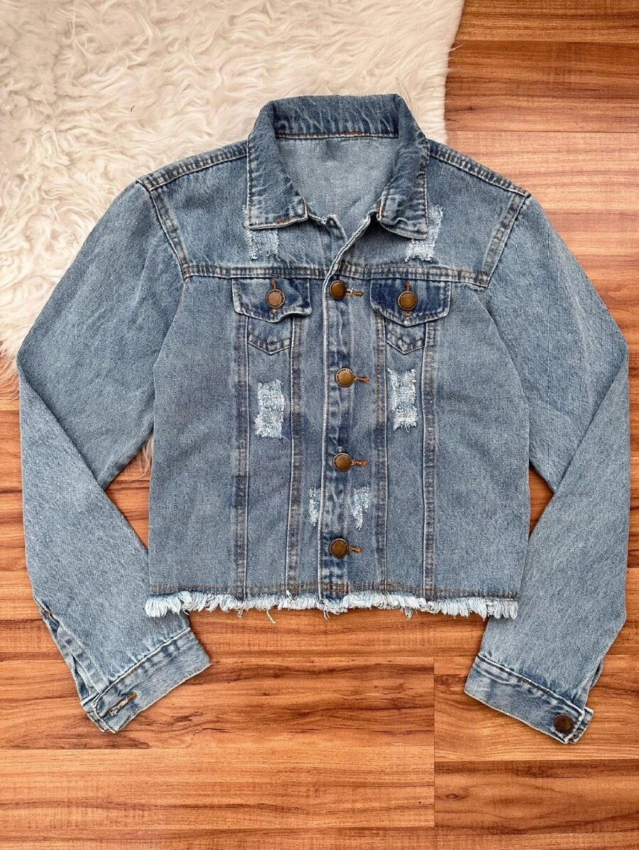 Women Denim Jackets & Coats - Màu Lilac Tím - Xem 1