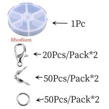241 piezas/set kit de fabricación de joyas, juego de cierres de langosta, anillos abiertos, terminales, cuentas, caja de set para hacer manualmente pulseras, collares y accesorios