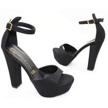 SANDALIA NEGRA DE TACÓN GRUESO CON PLATAFORMA - Negro - Ver 2