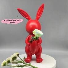 創意兔子氣球花瓶裝飾，豪華客廳/電視櫃/酒吧軟裝飾品，新居禮物