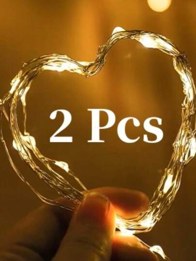 2 Peças Fio Fada 2 Metro Cordão Luz Decolar Festas 20 Leds Pilha Luzes De Led Para Cabana Bubble Led Promoção