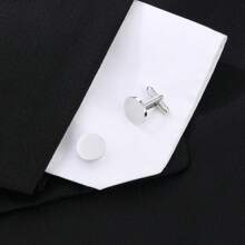Một cặp khuy măng sét dành cho nam được thiết kế riêng, hình tròn/vuông cổ điển, có thể tùy chỉnh bằng cách khắc, làm bằng thép không gỉ, thích hợp làm khuy măng sét áo sơ mi, quà tặng Ngày của Cha hoặc phụ kiện cho phù rể trong đám cưới. - Cặp vàng vuông 2cm - Xem 9