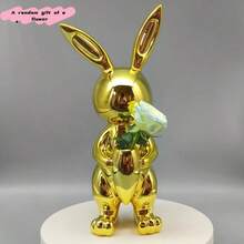 創意兔子氣球花瓶裝飾，豪華客廳/電視櫃/酒吧軟裝飾品，新居禮物