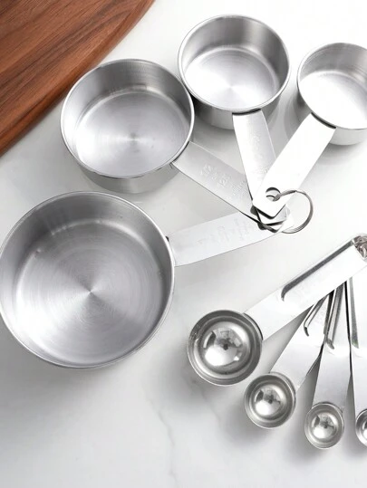 8 st mätkoppar och skedar i rostfritt stål för kaffekrydda Bakning Köksredskap, 8-delat set, kök, fest, camping, rumsinredning, köksartiklar, bärbar kök.