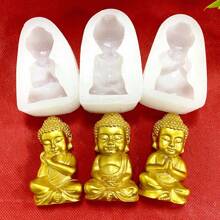 3D Buddha Candle & Incense Silicone Mold, Aromatherapy Solid Fragrance Stones And Resin Ornaments Mold