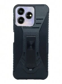 Funda Clip Reforzado Uso Rudo Para ZTE AXON 50 LITE  Más 2 Micas De Cristal - Negro - Ver 1