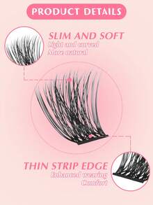 Sanishi Lashes Extension Clusters 180pcs Lash Clusters Natural Look Cluster Lashes Extensions Super Thin Band & Soft Lashes Reusable 9-16mm MIX (56D) - D - View 4