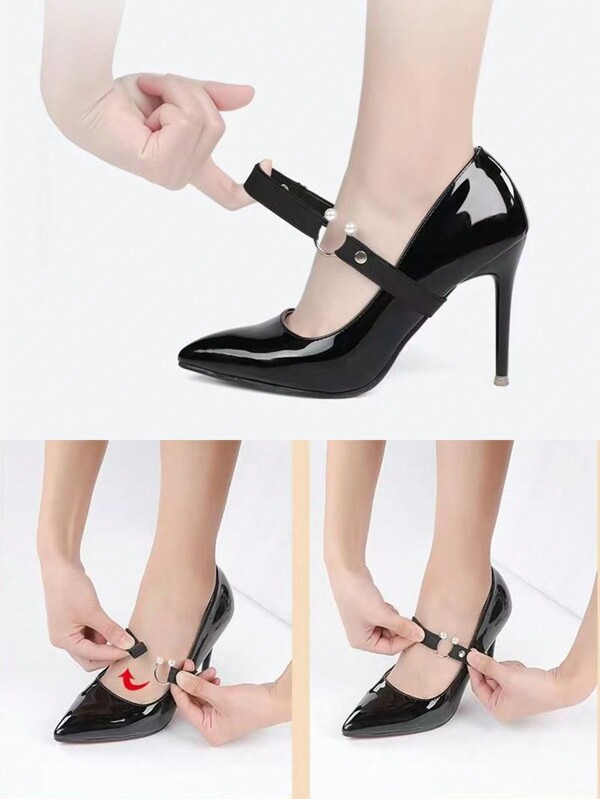 1 Pair - Elastic Shoe Laces For High Heels, Anti-Slip Shoe Straps, Footwear Secure Shoelaces For Women's High Heels, Pumps, Pointed-Toe Shoes