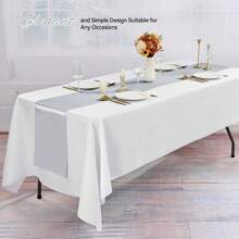12pcs/1pc Smooth And Elegant Satin Tablecloth, Suitable For Parties, Birthdays, Weddings, Hospitality, Home, Kitchen, Chair Sash Decoration