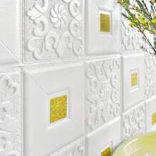 1pc 35cm*35cm/70cm*70cm 3D Embossed Wallpaper, Peel And Stick Wall Sticker For Wall Renovation, Waterproof/Anti-Fouling/Moisture-Proof, Suitable For Home Bedroom, Living Room, Bathroom, Kitchen, Fireplace, Ceiling And Background Wall Decor - Multicolor - View 9
