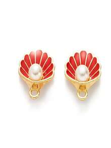 10入組時尚3D水滴形合金外殼與珍珠DIY吊墜，海洋主題珠寶製作，適用於項鍊、鑰匙扣和貝殼吊墜配飾