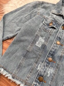 Women Denim Jackets & Coats - Màu Lilac Tím - Xem 3