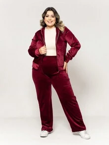 Plus Size Co-Ords - 酒紅色 - 查看 10