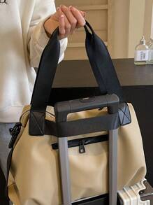 休闲简约纯色女士手提包，可斜挎，学生手提包，多个隔层，非常适合海滩、学校、工作和日常使用