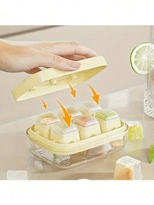 1入組帶蓋硅膠六孔冰格，靈活可彎曲沖涼飲品冰模，綠色，夏季廚房小工具，適用於冷凍庫 - 多色 - 查看 1