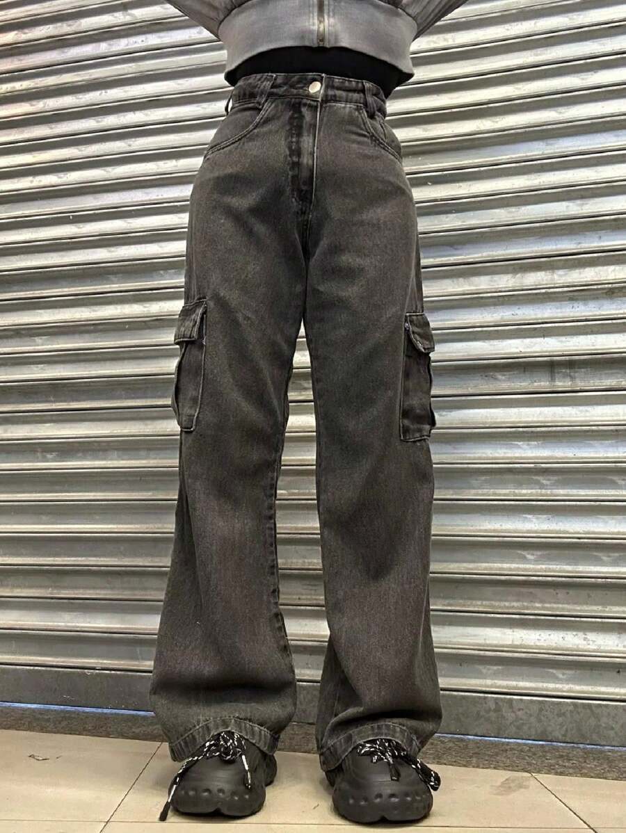 Women Jeans - 深灰色 - 查看 1