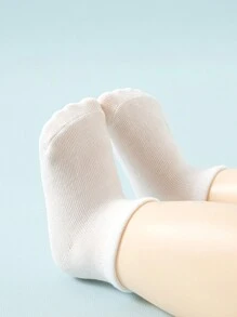 6pairs Kids Minimalist Anti-Slip Socks For Boys/Girls,Baby Solid Ankle Socks For Daily Life - Multicolor - View 5